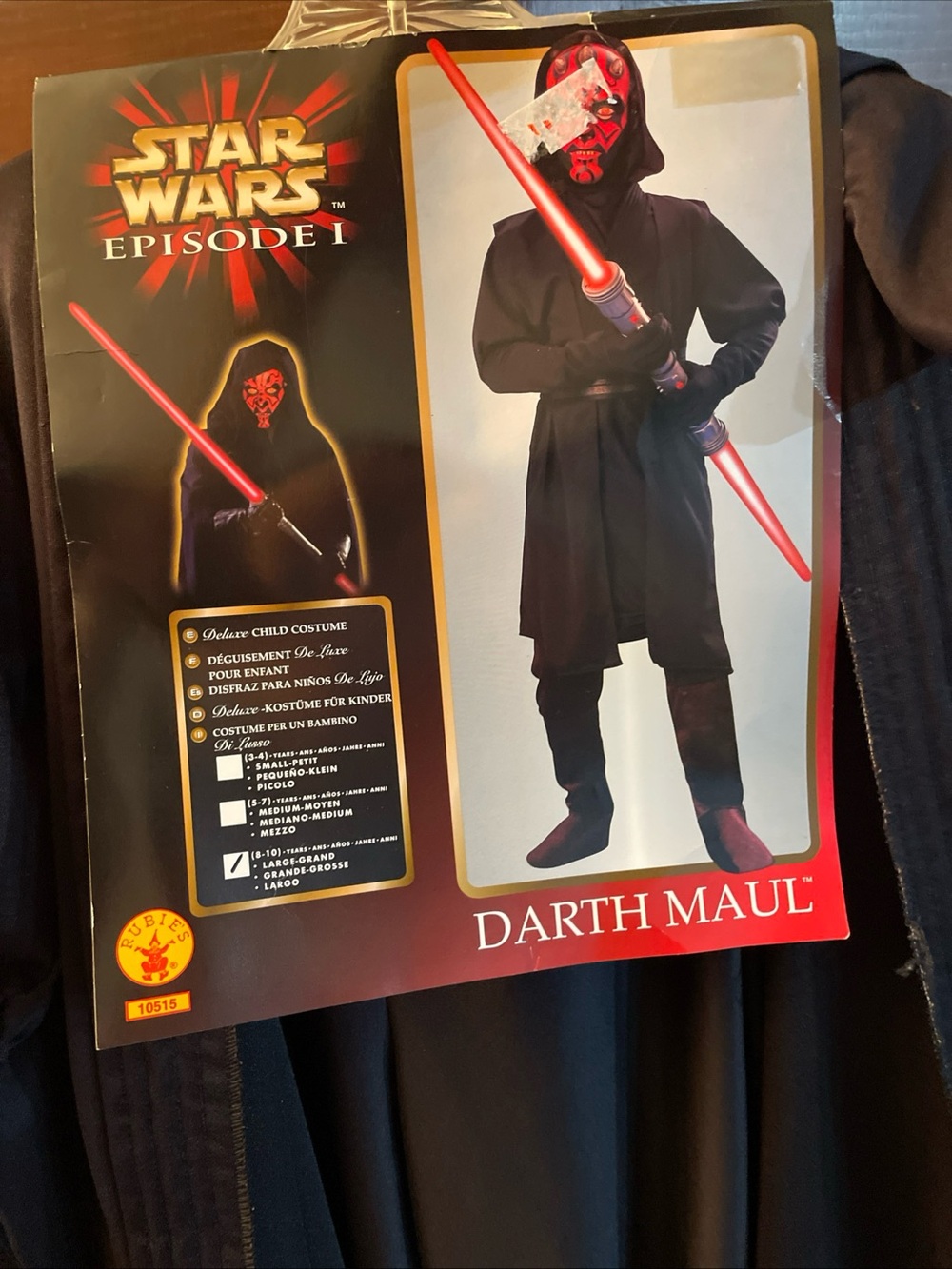 Vintage Star-wars Episode 1 Deluxe "Darth Maul" Costume  Size 8-10